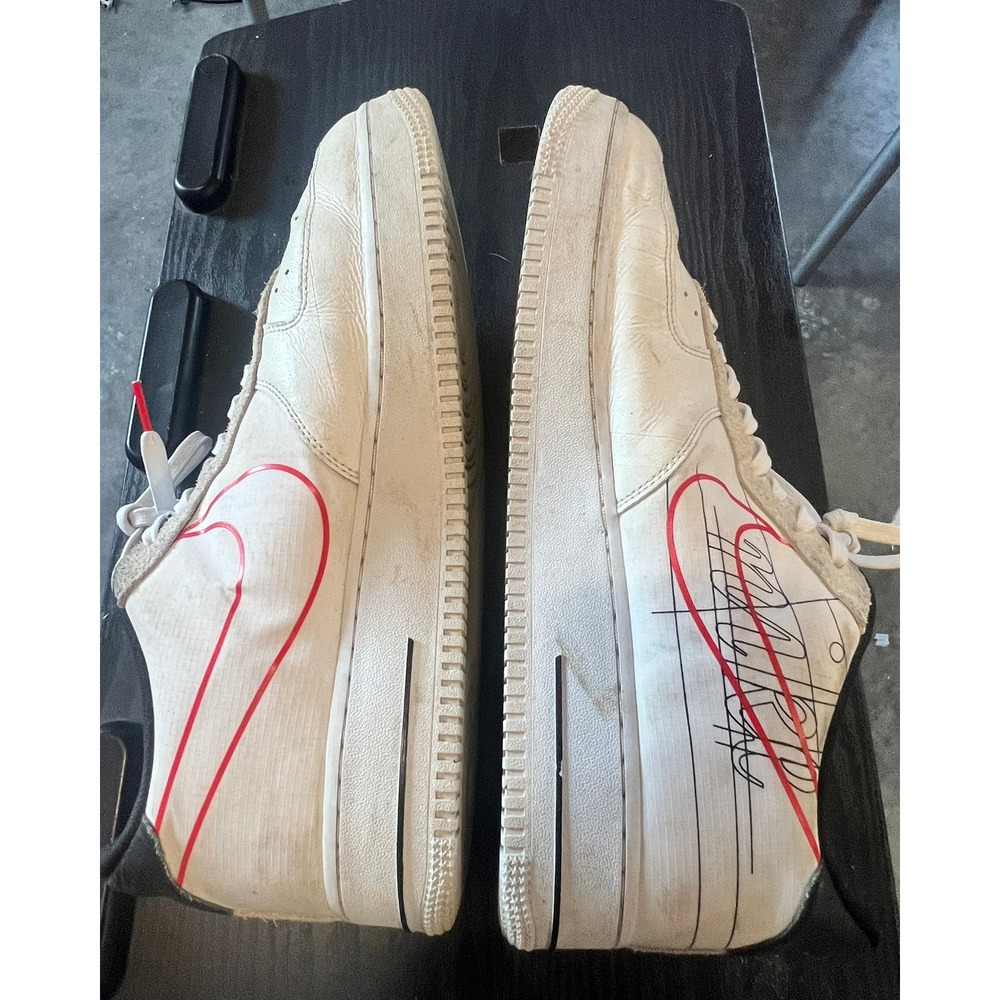 Nike Air Force 1 Low Script Swoosh White Red Mens Size 13 CK9257-100 - Picture 3 of 6